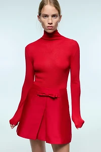 Bow-Front Mini Skirt