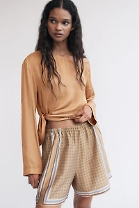 One-Shoulder Tie-Detail Top