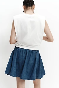 MAMA Flared Cotton-Blend Skort