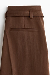 Wide-Leg Pants with Belt
