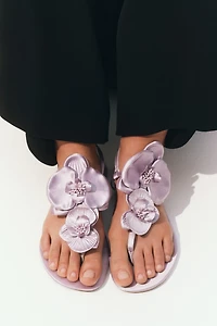 Appliquéd Strappy Sandals