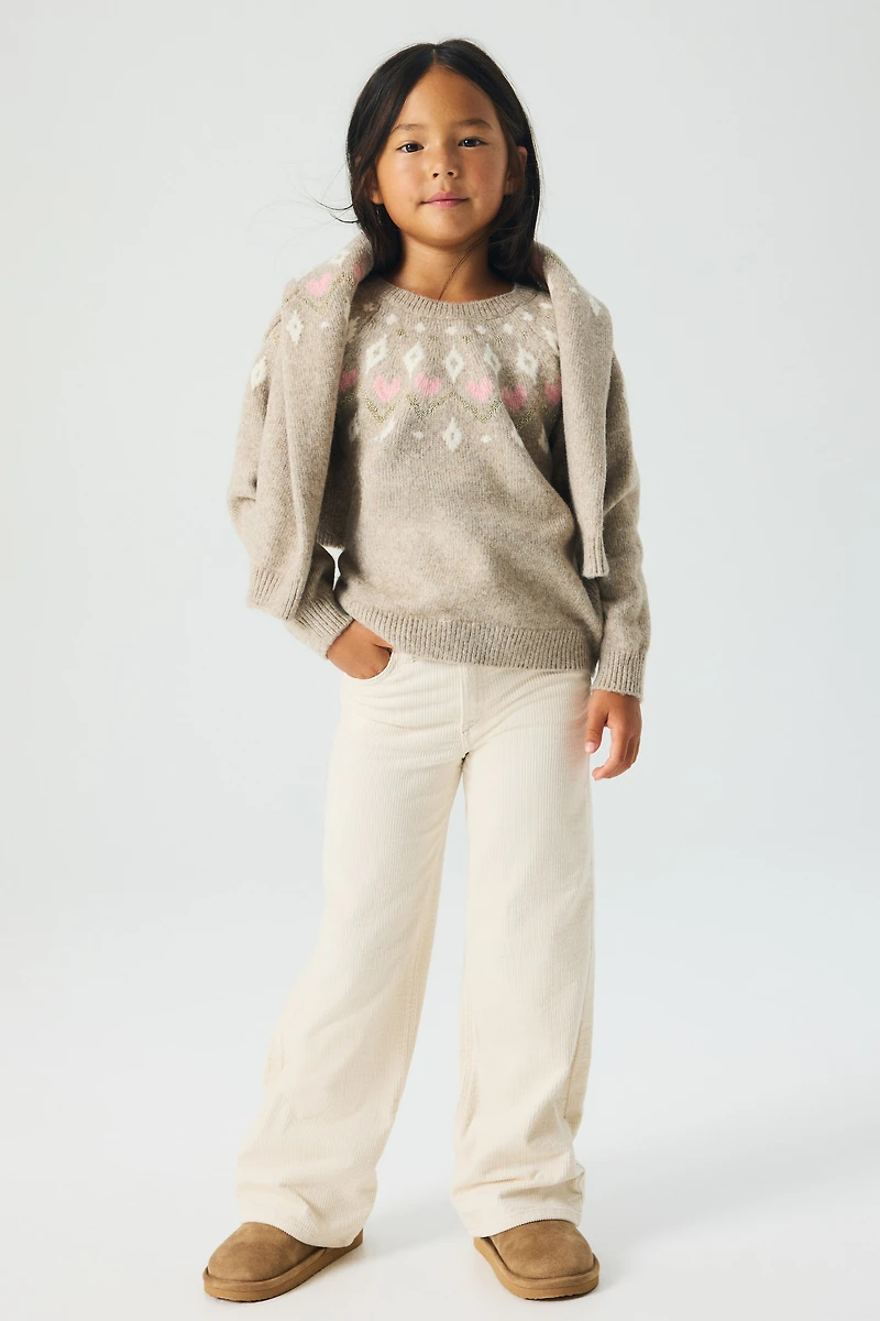 Wide-Leg Cotton Corduroy Pants