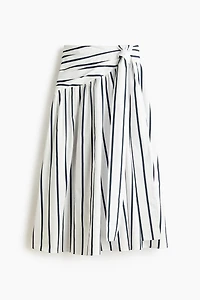 Tie-Detail Poplin Skirt