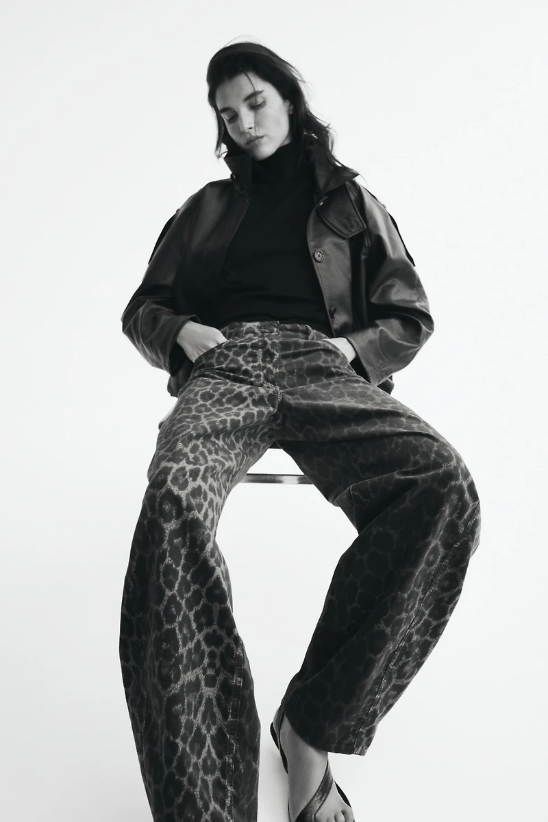 Velvet Barrel-Leg Pants