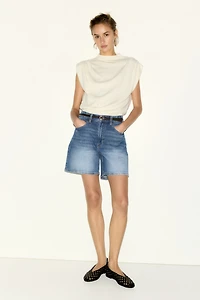 Short taille haute en denim