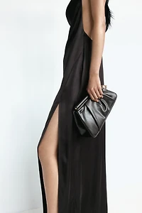 Cowl-Neck Viscose Satin Dress