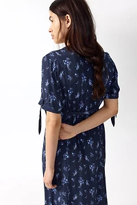 MAMA Tie-Belt Viscose Dress