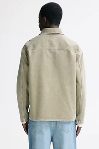 Washed-Look Twill Overshirt