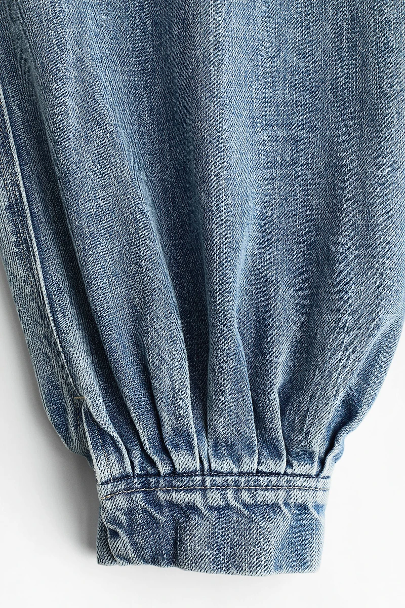 Balloon-leg denim trousers