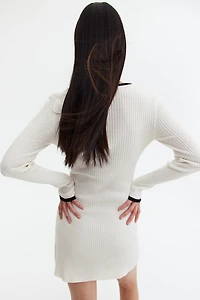 Robe moulante en tricot côtelé