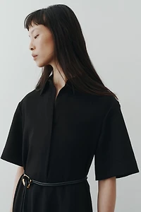 Tie-Belt Shirt Dress