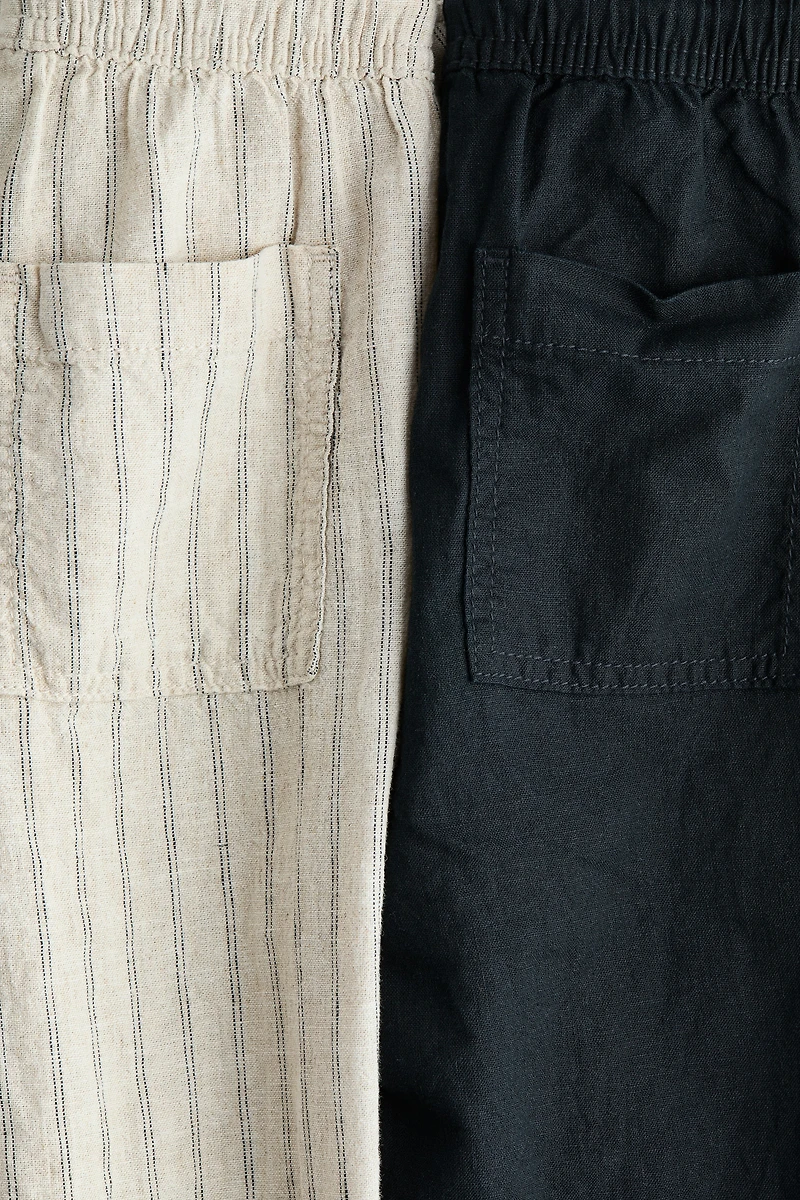 Lot de 2 pantalons en lin mélangé