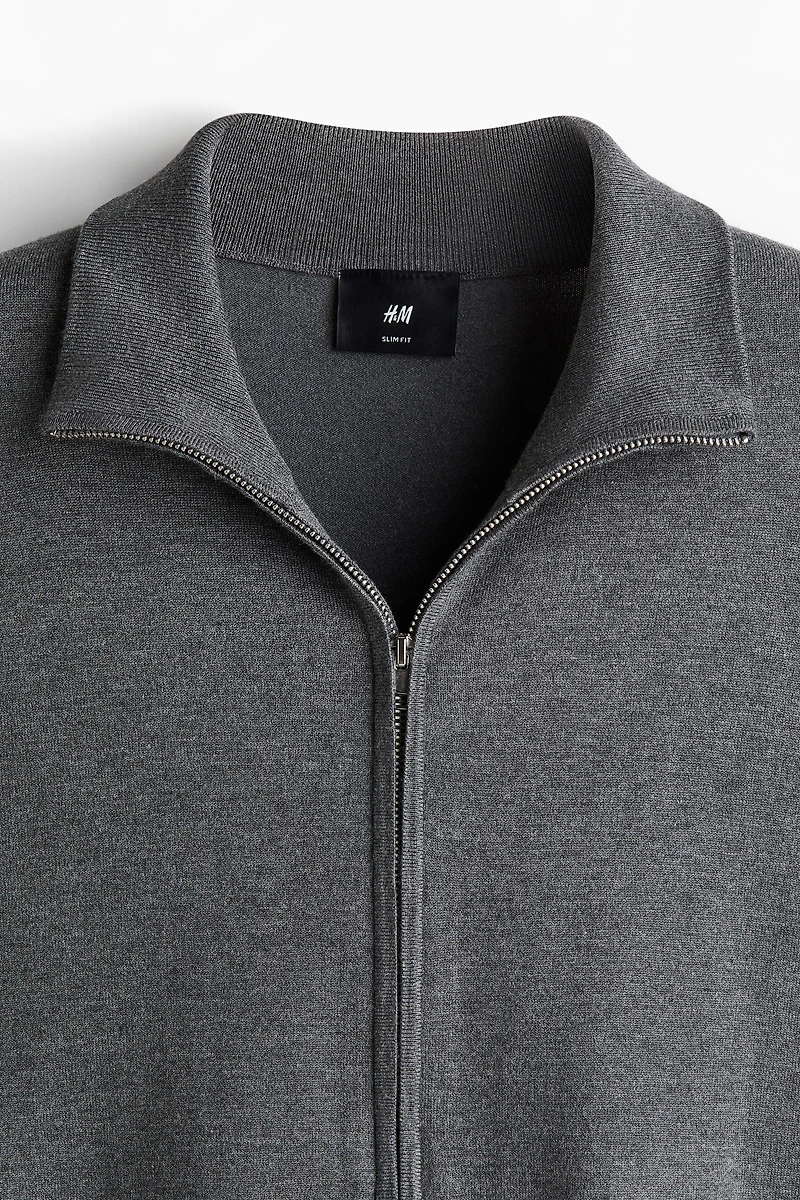 Slip-Fit Cardigan with Zipper