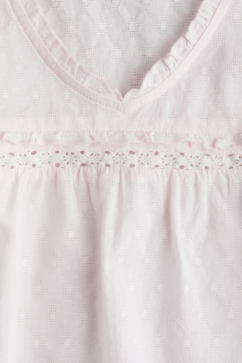 Ruffle-Trimmed Cotton Blouse