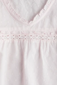 Ruffle-Trimmed Cotton Blouse