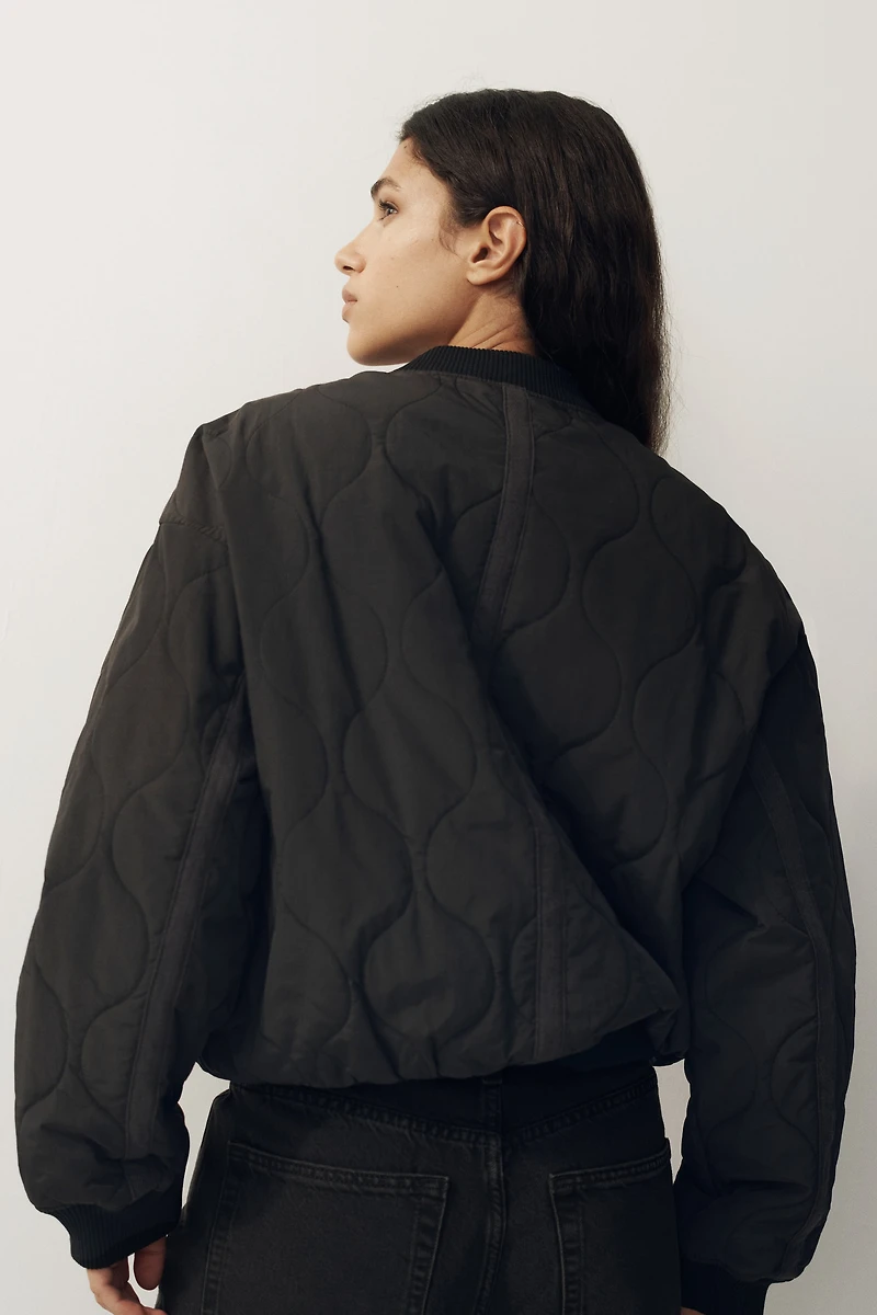 Quilted Bomber Jacket