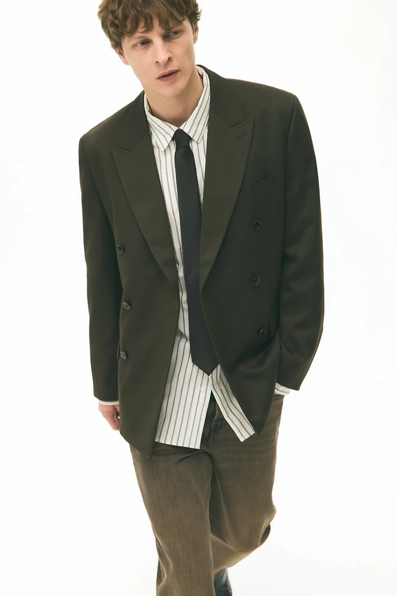 Relaxed-Fit Double-Breasted Jacket