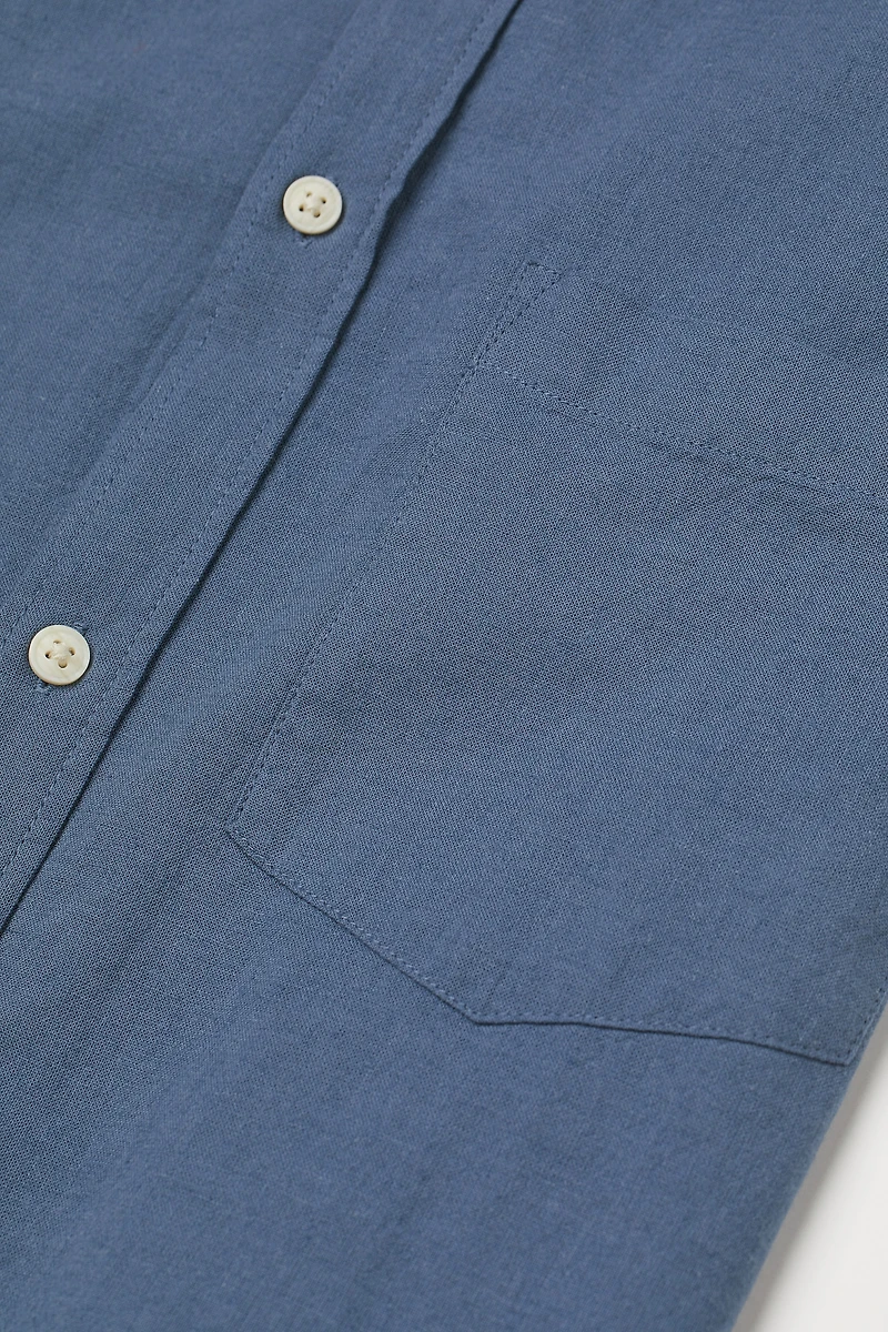 Regular Fit Linen-blend Shirt