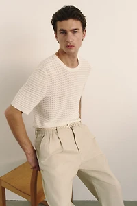 Relaxed-Fit Tailored Linen-Blend Pants