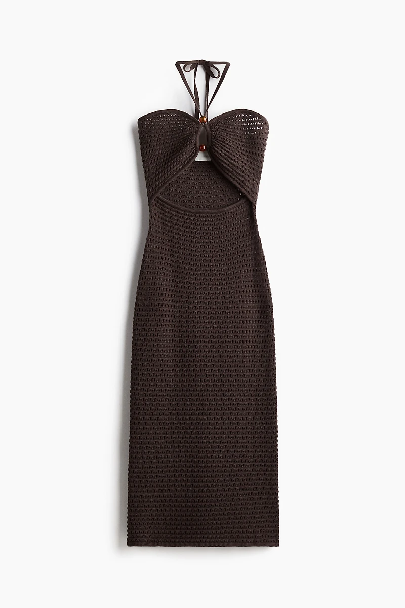 Crochet-Look Halterneck Dress