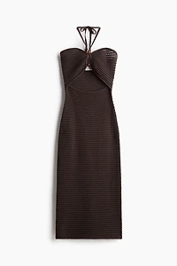 Crochet-Look Halterneck Dress