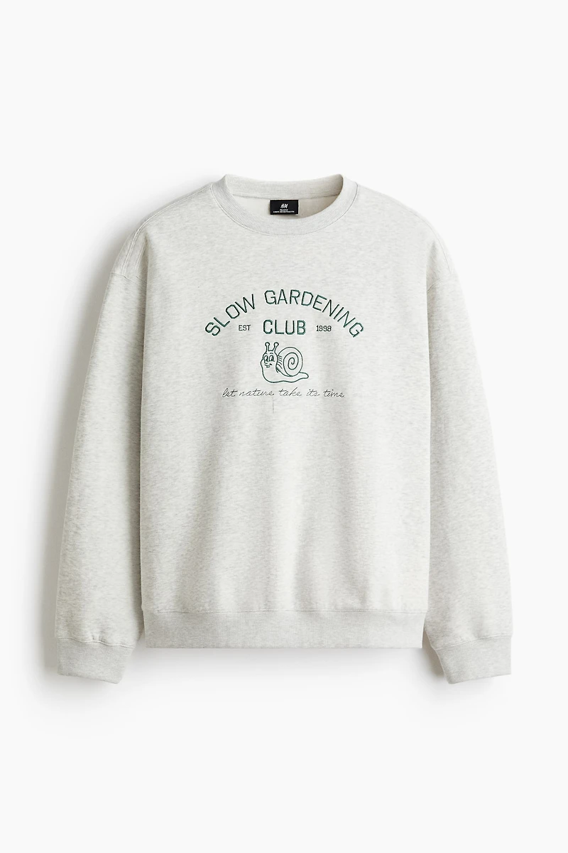 Relaxed-Fit Embroidered-Motif Sweatshirt