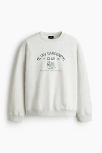 Relaxed-Fit Embroidered-Motif Sweatshirt