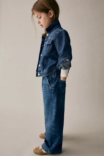 Wide Leg Paper-bag Jeans