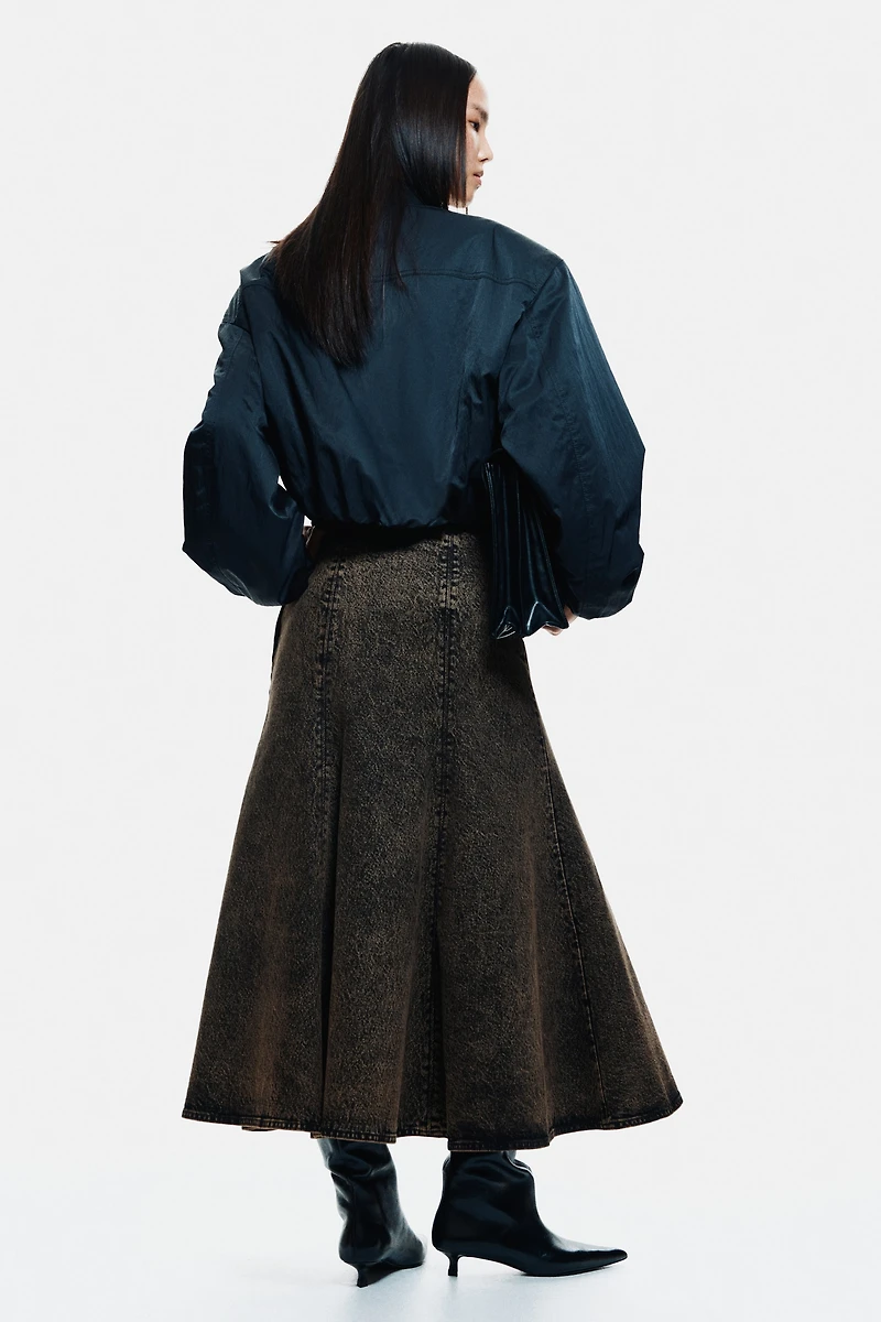 Flared Denim Skirt