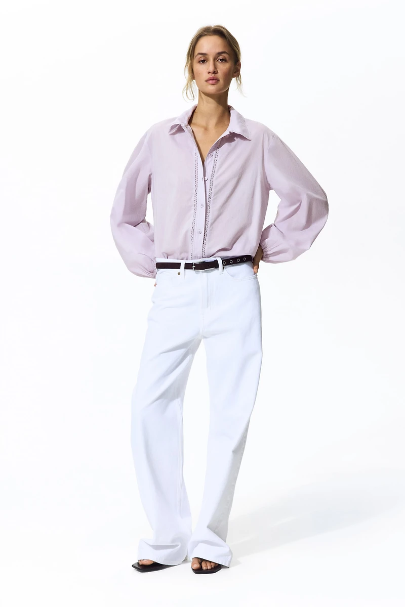 Lace-Trimmed Cotton Shirt