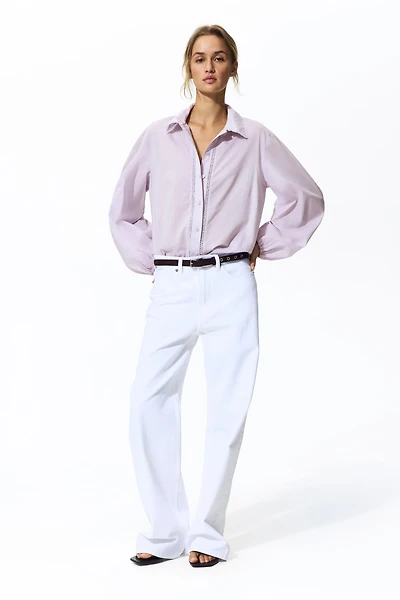 Lace-Trimmed Cotton Shirt