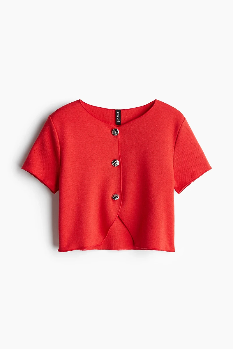 Short-Sleeved Jersey Cardigan