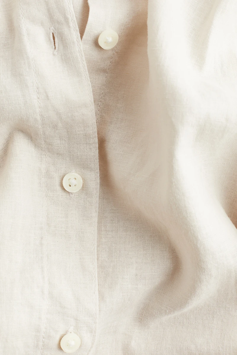 MAMA Linen-Blend Shirt Dress