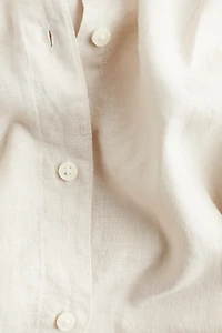 MAMA Linen-Blend Shirt Dress