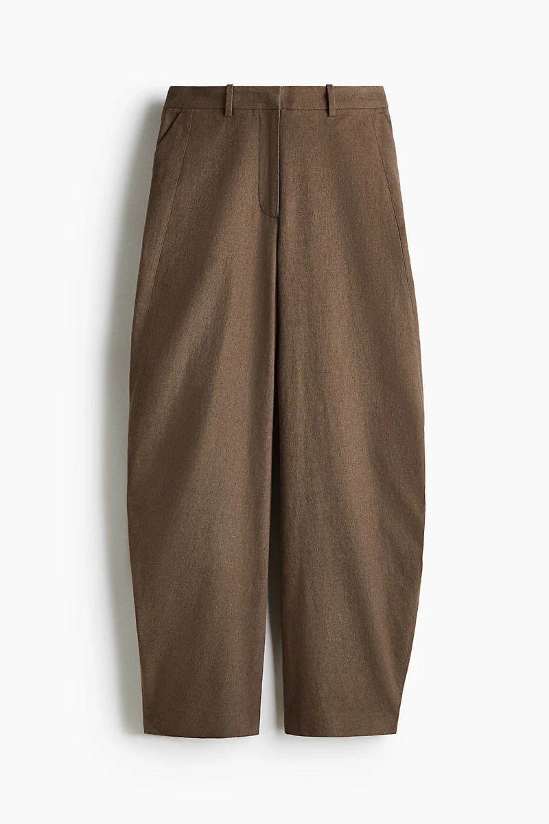 Linen-Blend Balloon Pants