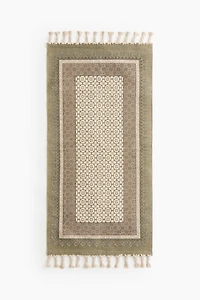 Cotton Runner Rug with Fringe