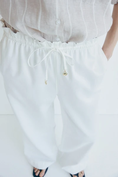 Wide-Cut Paper-Bag Pants