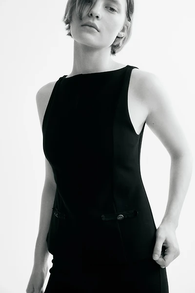 Sleeveless Button-Detail Top