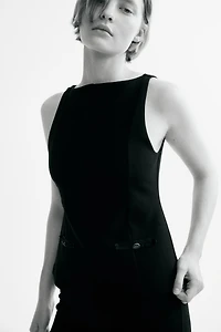 Sleeveless Button-Detail Top