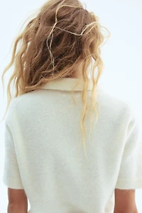 Chandail en alpaga mélangé avec col