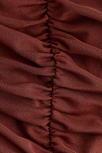 Gathered Halterneck Thong Bodysuit