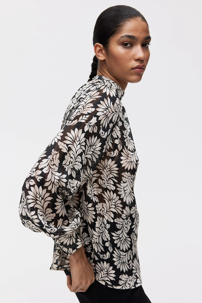 Stand-Up Collar Blouse