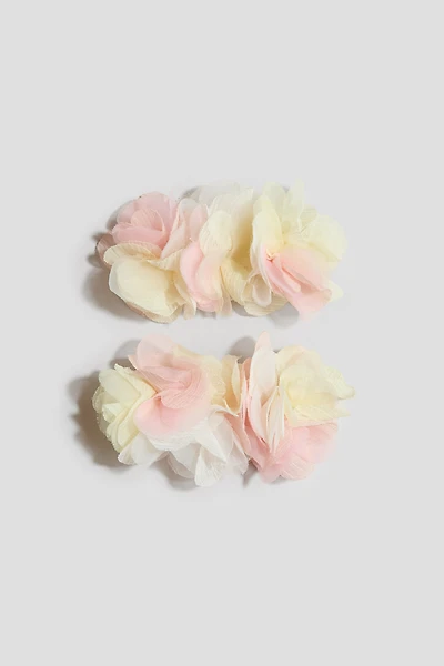 2-Pack Floral-Appliquéd Hair Clips