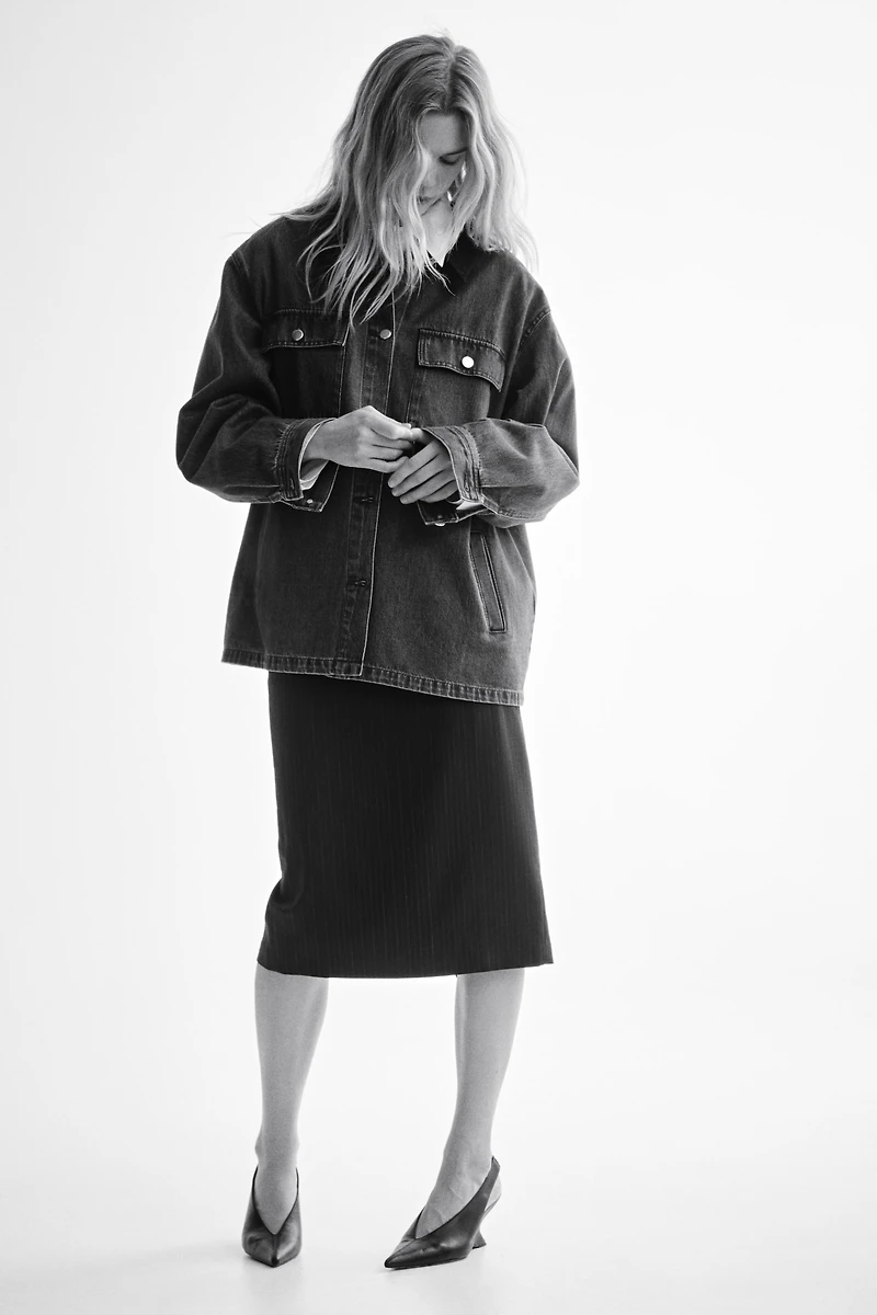 Denim Jacket with Corduroy Collar