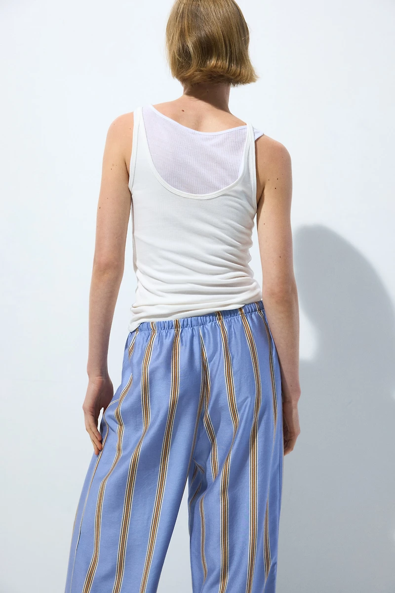 Wide-Leg Drawstring Pants