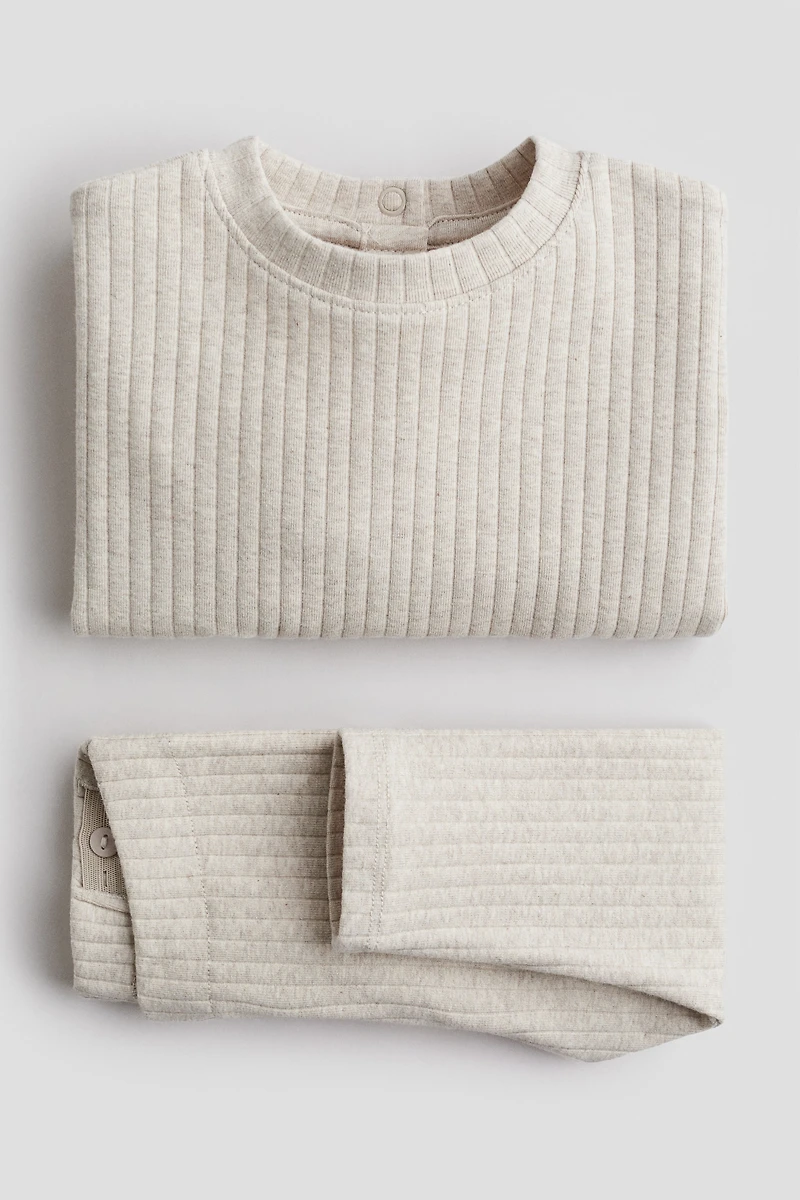 2-Piece Ribbed Cotton Set