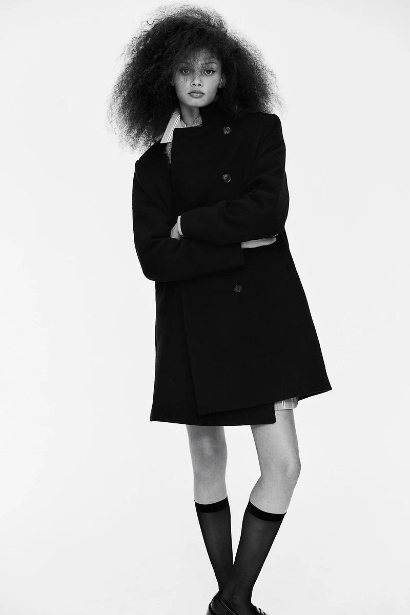 Manteau au genou à double boutonnage