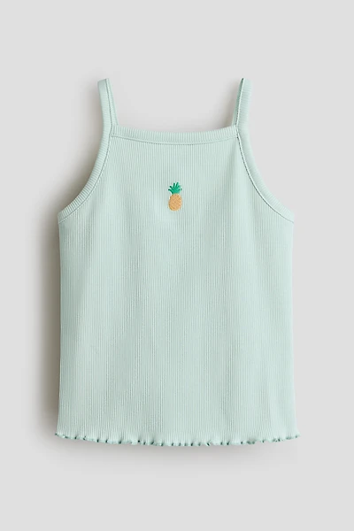 Embroidered-Detail Tank Top