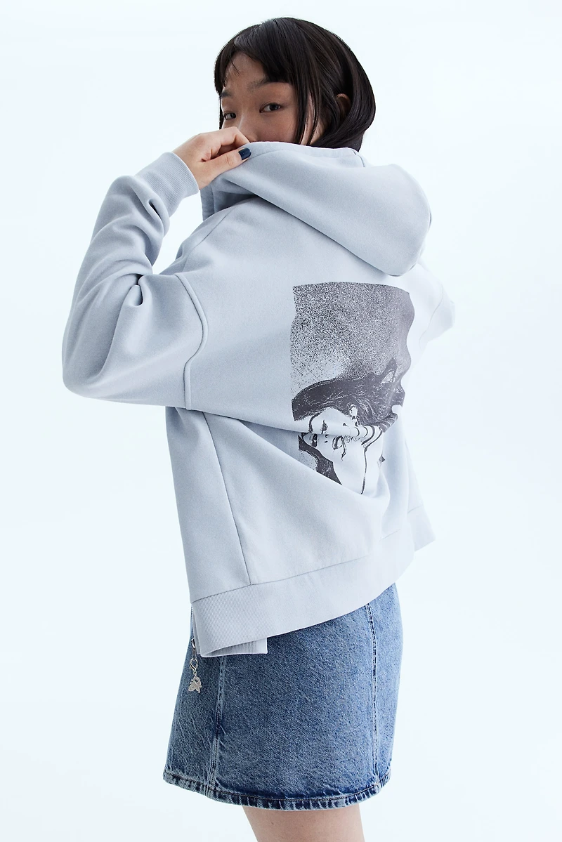Oversized Hooded Jacket with Motif