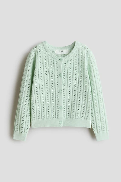 Pointelle-Knit Cotton Cardigan